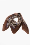 Maison Margiela Mm1 Mm10 Patterned Silk Foulard In Brown