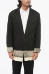 Maison Margiela Mm1 Pinstriped Gradient Effect Hem Blazer In Gray