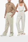 Maison Margiela Mm1 Reversible Unisex Flax Blend Pants In Beige