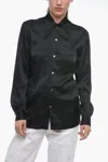 Maison Margiela Mm1 Satin Shirt With Spread Collar In Black
