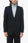 Maison Margiela Mm1 Ton Sur Ton Striped Wool Blazer In Blue