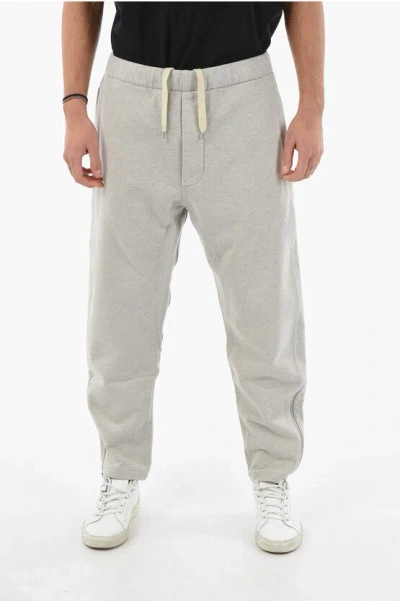 Maison Margiela Mm10 Brushed-cotton Joggers With Ankle Zips In Gray