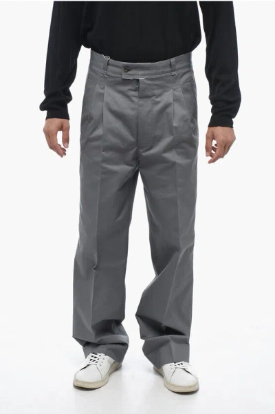 Maison Margiela Mm10 Double-pleated Straight Fit Chinos Pants In Gray