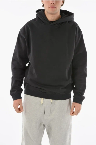 Maison Margiela Mm10 Hoodie With Embroidered Lettering Logo In Black