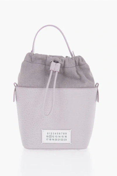 Maison Margiela Mm11 Grained Leather 5ac Bucket Bag With Chain Shoulder Stra In Pattern