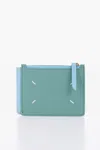 Maison Margiela Mm11 Grained Leather Wallet With Metallic Clip In Blue
