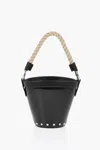 Maison Margiela Mm11 Patent Letaher Bucket Bag With Removable Strap In Black