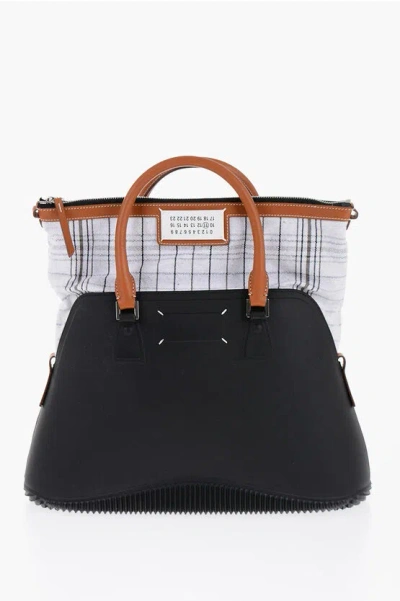 Maison Margiela Mm11 Rubber Hand Bag With Leather Trims In Black
