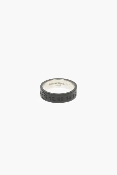 Pre-owned Maison Margiela Mm11 Silver Numerical Ring In Black