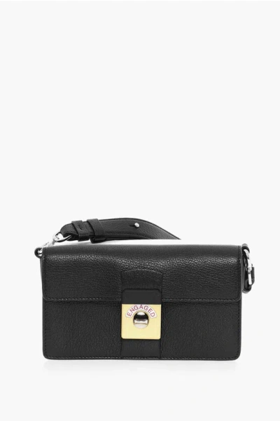 Maison Margiela Mm11 Textured Leather Two-tone Shoulder Bag In Brown