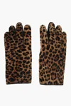 Maison Margiela Mm14 Animal Motif Leather Glovers In Brown