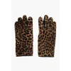 Maison Margiela Mm14 Animal Motif Leather Glovers In Brown