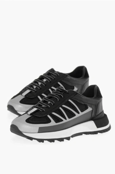 Maison Margiela Mm22 Lace-up Sneakers With Two-toned Detail In Black