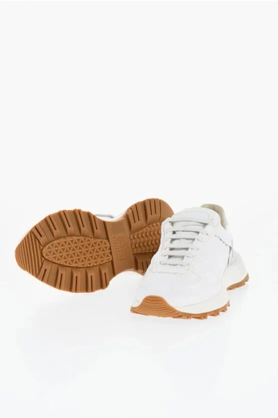 Maison Margiela Mm22 Leather And Fabric Low Top Sneakers In White