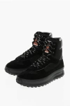 Maison Margiela Mm22 Leather Climber High-top Sneakers With Suede Trims In Black