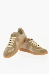 Maison Margiela Mm22 Leather Low Top Sneakers With Suede Trims In Neutral