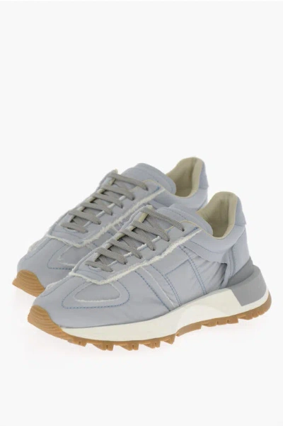 Maison Margiela Mm22 Quilted Fabric Sneakers With Rubber Sole In Blue