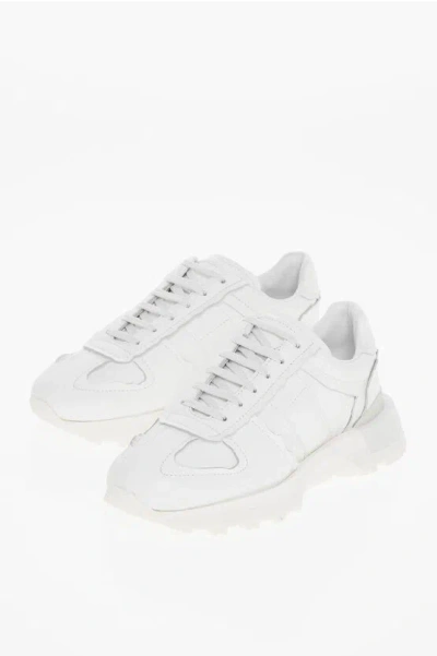 Maison Margiela Mm22 Solid Color Leather Low Top Sneakers In White