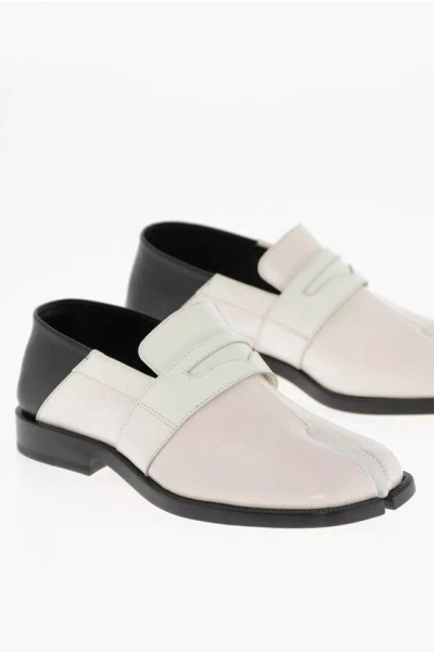 Maison Margiela Mm22 Two Tone Leather Tabi Loafers In Multi