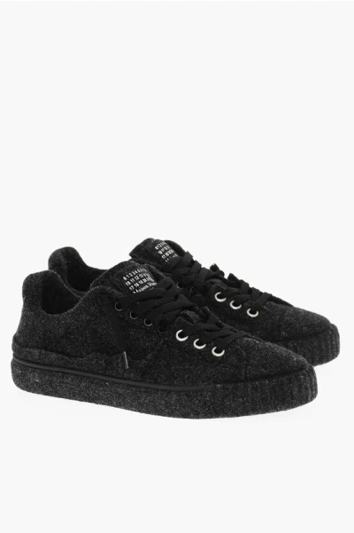Maison Margiela Mm22 Wool Low-top Sneakers In Black