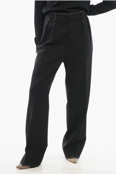 Maison Margiela Mm3 Wool Wide-leg Pants In Black