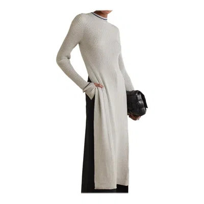 Pre-owned Maison Margiela Mm4 Fused Wool Knit Open Back Tunic Size Xs Light Gray Navy Rare