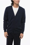 Maison Margiela V-neck Cardigan With Button Front Closure And Long Sleeves In Blue