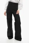 Maison Margiela Mm5 Satin Cotton Pants With Buttons In Black