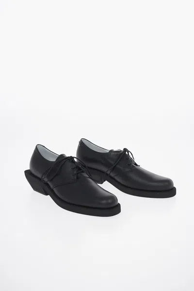 Maison Margiela Mm6 5cm Leather Oxford Shoes With Heel In Black