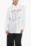 Maison Margiela Mm6 Asymmetric Cotton Shirt With Print In White