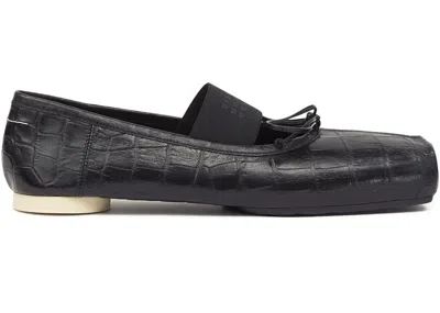 Pre-owned Maison Margiela Mm6 Ballet Flat Croc Print (women's) Sneakers In Black