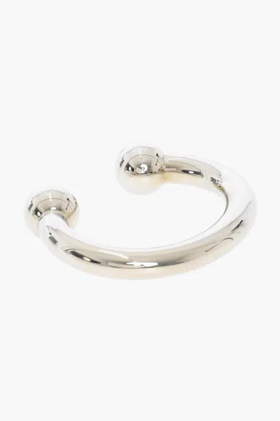 Maison Margiela Mm6 Brass Horseshoe Bracelet In Silver