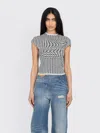 Maison Margiela Mm6 Checked Knitted T-shirt In Black