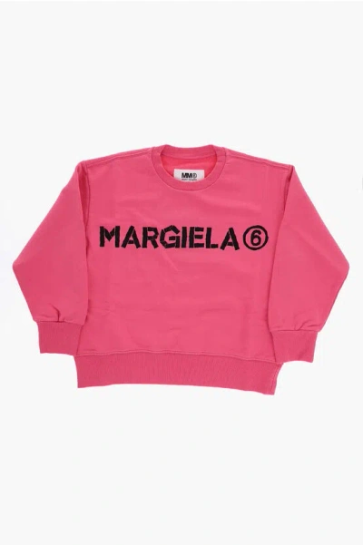 Maison Margiela Mm6 Cotton Crew-neck Sweatshirt With Contrast Print