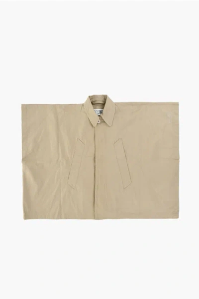 Maison Margiela Mm6 Cotton Oversized Jacket In Neutral