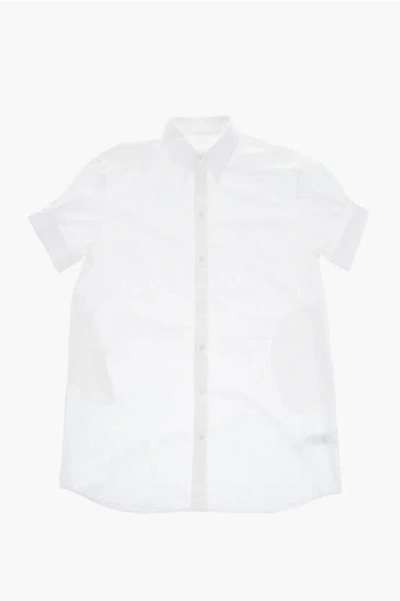 Maison Margiela Mm6 Cotton Poplin Shirt Dress In White
