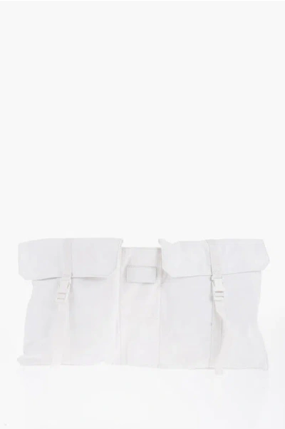 Maison Margiela Mm6 Cotton Shoulder Bag In White