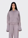 Maison Margiela Mm6 Cropped Zip-up Hoodie In Gray
