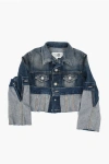 Maison Margiela Mm6 Denim Jacket With Logoed Buttons In Blue