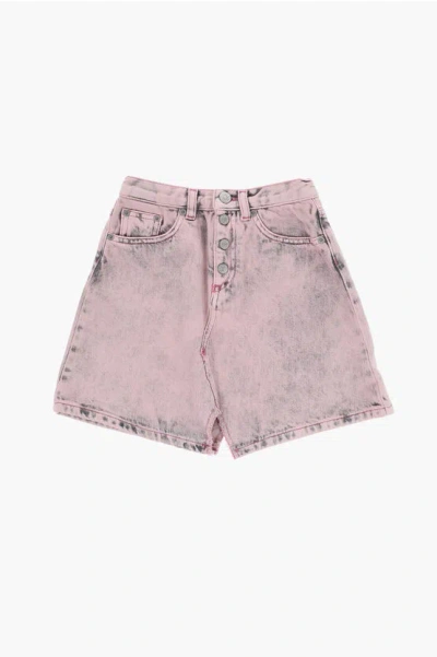 Maison Margiela Kids' Mm6 Denim Skirt With Split In Pink