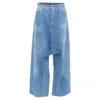 Maison Margiela Mm6 Dropped Crotch Blue Washed Denim Cropped Jeans Fr36 S In Blue