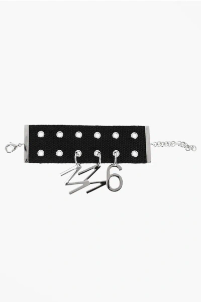 Maison Margiela Mm6 Fabric Charm With Logo Charm In Black