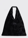 Maison Margiela Mm6 Faux-fur Japanese Tote In Black