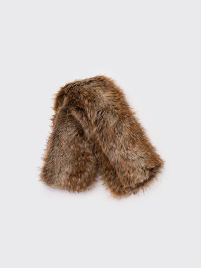 Maison Margiela Mm6 Faux Fur Scarf In Brown