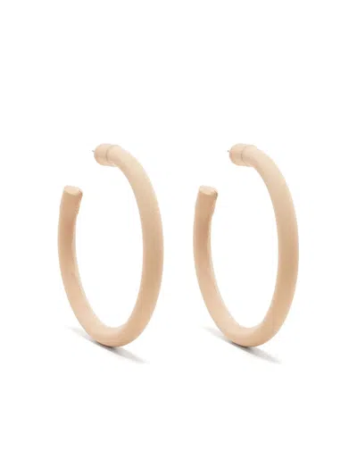 Maison Margiela Mm6 Large Open Hoop Earrings In Gold