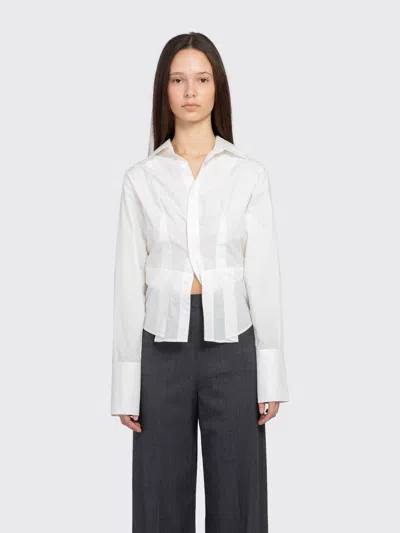 Maison Margiela Layered-panel Shirt In White