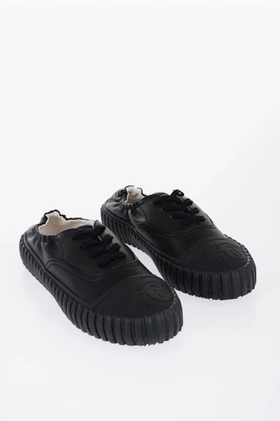 Maison Margiela Mm6 Leather City Low-top Sneakers In Black