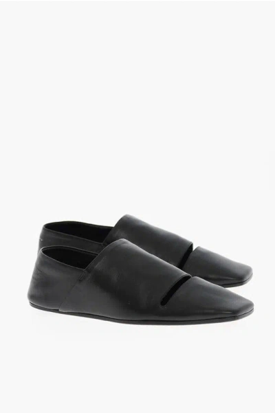 Maison Margiela Mm6 Leather Loafers With Cut-out Detail In Black