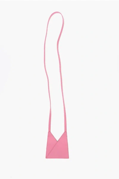 Maison Margiela Mm6 Leather Neck Wallet In Pink
