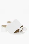 Maison Margiela Mm6 Leather Thong Sandals With Lacquered Heel 5cm In White